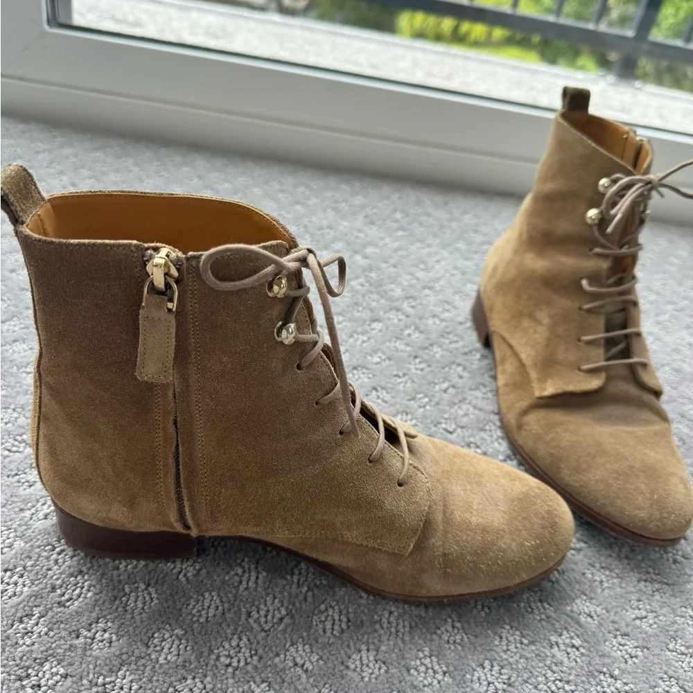 Sézane suede tan lace up boots - Picture 2 of 6